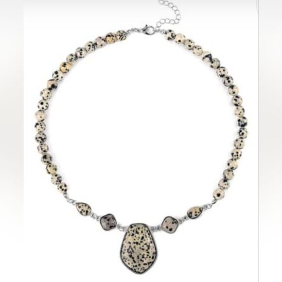 Dalmatian Jasper Earrings and Pendant Necklace - Picture 3 of 15